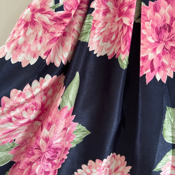 Jessica Howard Cocktail Dress Navy Floral Print Sleeveless Scoop Neck Size 8 - Picture 10 of 15